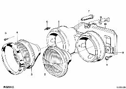 SINGLE COMPONENTS FOR HEADLIGHT diagram for BMW 5 Series E28 524td