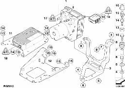 HYDRO UNIT DXC/FASTENING/SENSORS diagram for BMW X6 E71 M