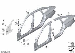 BODY-SIDE FRAME diagram for BMW 3 Series F34 GT LCI 330i