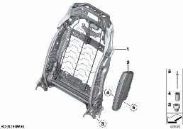 SEAT, FRONT, BACKREST FRAME diagram for BMW 7 Series F02 LCI 740LdX