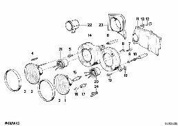 SINGLE PARTS F CONVENTIONAL HEADLIGHT diagram for BMW 3 Series E30 325i