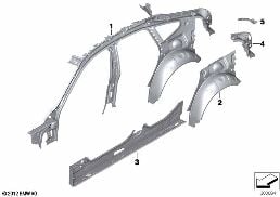 SIDE FRAME SECTION, INNER diagram for BMW 3 Series F34 GT LCI 330i