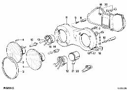 SINGLE COMPONENTS FOR HEADLIGHT diagram for BMW 6 Series E24 635CSi