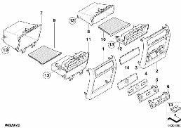 MOUNTING PARTS, CENTER CONSOLE, REAR diagram for BMW X6 E71 35iX