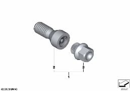 WHEEL BOLT LOCK WITH ADAPTOR diagram for BMW 5 Series F11 LCI 520d