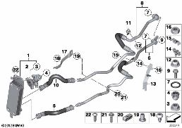 Теплообменник/трубопровод радиатора КПП diagram for BMW 7 Series F01 LCI 750iX