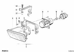 Nebelscheinwerfer diagram for BMW 7 Series E32 750iL