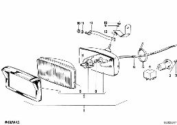 INSTALLING SET FOG LAMPS diagram for BMW 5 Series E12 518