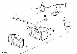 INSTALLING SET FOG LAMPS diagram for BMW 5 Series E12 518