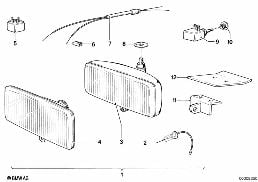 INSTALLING SET FOG LAMPS diagram for BMW 6 Series E24 635CSi