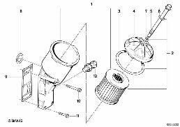 LUBRICATION SYSTEM-OIL FILTER diagram for BMW 3 Series E30 316i