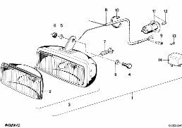 INSTALLING SET FOG LAMPS diagram for BMW 5 Series E12 518