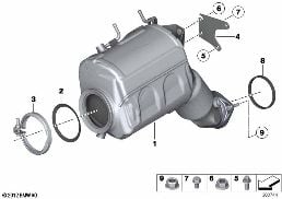 DIESEL PARTICLE FILTER diagram for BMW 5 Series F10 LCI M550dX