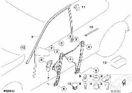 DOOR WINDOW LIFTING MECHANISM FRONT diagram for BMW 3 Series E46 318i