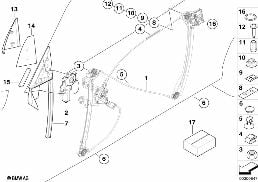 DOOR WINDOW LIFTING MECHANISM FRONT