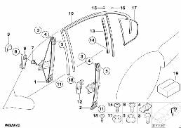 DOOR WINDOW LIFTING MECHANISM REAR diagram for BMW 3 Series E46 318i