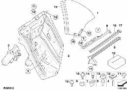 도어 윈도우 메커니즘,뒤 diagram for BMW 3 Series E46 318Ci