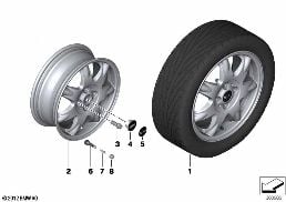 MINI LM wiel Delta Spoke 96 diagram for BMW MINI R56 One