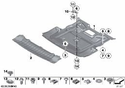 Apantallado compartimiento motor diagram for BMW 7 Series F02 740Li