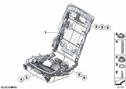 Sedadlo zadní rám sedadla diagram for BMW Rolls-Royce Phantom RR1 Phantom