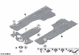 Výplň podlahy vpředu diagram for BMW 7 Series F02 LCI 760Li