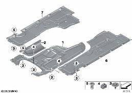 Rivestimento del sottoscocca anteriore diagram for BMW 7 Series F01 LCI 730dX
