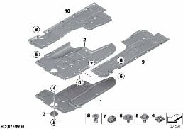 底板飾件 前部 diagram for BMW 7 Series F02 LCI 730Ld