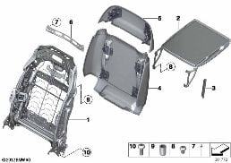 SEAT, FRONT, FOLDING TRAY diagram for BMW 7 Series F02 LCI 740LdX