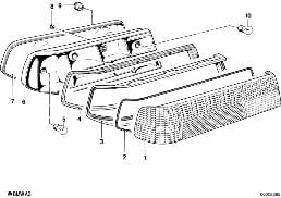 REAR LIGHT diagram for BMW 6 Series E24 635CSi