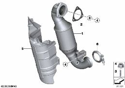 Abgaskrümmer mit Katalysator diagram for BMW MINI Clubman R55 Coop.S JCW