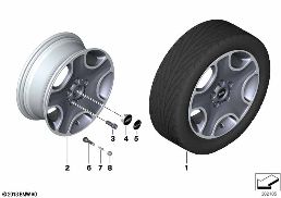 MINI LM Rad 5-Hole Black Star 138 diagram for BMW MINI Paceman R61 Cooper