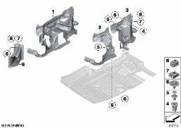 MOUNTING PARTS, ENGINE COMPARTMENT diagram for BMW 5 Series F07 GT LCI 530dX