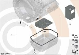 FLUID-CHANGE KIT, AUTOM. TRANSMISSION diagram for BMW 5 Series E39 540iP
