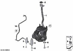 Serbatoio acqua lavacristalli/lavafari diagram for BMW MINI Paceman R61 Cooper