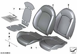 Sitz vorn Polster und Bezug diagram for BMW MINI Paceman R61 Cooper