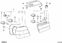 REAR LIGHT diagram for BMW 5 Series E34 525tds