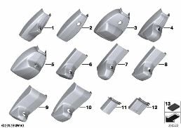 Infattning innerbackspegel diagram for BMW 5 Series F07 GT 530d