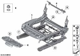 SEAT, FRONT, SEAT FRAME diagram for BMW Z4 E89 18i