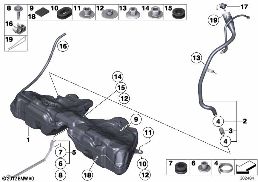 FUEL TANK/MOUNTING PARTS diagram for BMW 6 Series F06 Gran Coupé LCI 650i