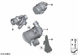WATERPUMP - THERMOSTAT diagram for BMW 1 Series F21 M135i