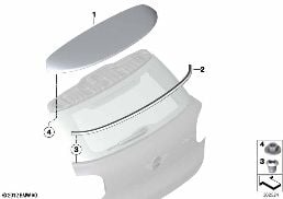 Heckklappe Anbauteile diagram for BMW MINI Paceman R61 Cooper