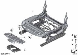 F シート、シート フレーム diagram for BMW X3 F25 20dX