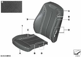 INDIV.COVER, BASIC SEAT, FRONT diagram for BMW 4 Series F36 Gran Coupé 428i