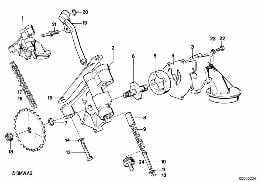 LUBRICATION SYSTEM/OIL PUMP WITH DRIVE diagram for BMW 3 Series E21 320