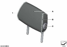 INDI. FOLDING HEADREST, REAR SEAT, OUTER diagram for BMW 3 Series F30 LCI 330i