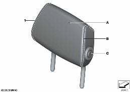 INDI. FOLD HEADREST, REAR SEAT, CENTER diagram for BMW 3 Series F30 LCI 330i