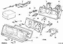 SINGLE COMPONENTS FOR HEADLIGHT ZKW diagram for BMW 3 Series E36 323i
