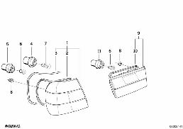 Achterlicht diagram for BMW 5 Series E34 525tds