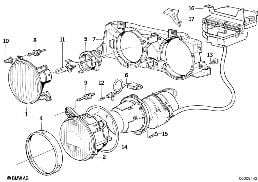 Xenon-Licht Bosch diagram for BMW 7 Series E32 750iL