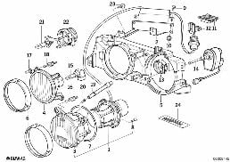 Xenon-Licht Hella diagram for BMW 7 Series E32 750iL